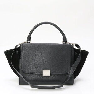 Celine Trapeze Leather Handbag Shoulder Bag Top Handle
